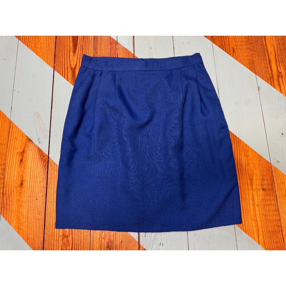 Vintage Morgan Miller Royal Blue Suit Women's Size 12 Gold Button Career Lined - Picture 5 of 13